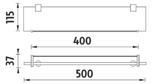 Nimco Polica s ohrádkou, 50 cm BORMO - BR 11091BX-50-26