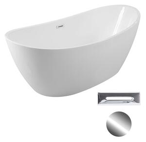 Besco Akrylátová voľne stojaca vaňa Ayla 170x80 BESCO-Typ výpuste: Click-Clack s prepadom, chróm, BESCO-Rozmery: 170x80, BESCO-Farba: Biela
