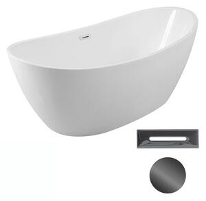 Besco Akrylátová voľne stojaca vaňa Ayla 170x80 BESCO-Typ výpuste: Click-Clack s prepadom, chróm, BESCO-Rozmery: 170x80, BESCO-Farba: Biela