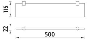 Nimco Polica bez ohrádky, 50 cm BORMO - BR 11091B-50-26