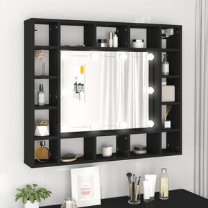 Zrkadlová skrinka s LED osvetlením BestBerg 833496 / 91 x 76,5 x 15 cm / čierna