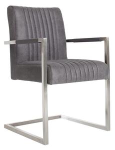 Konzolová stolička Boss s podrúčkami, sivá antik -