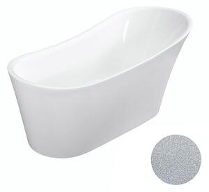 Besco Akrylátová voľne stojaca vaňa Calima Glam S 170x74 BESCO-Typ výpuste: Click-Clack s prepadom, chróm, BESCO-Rozmery: 170x74, BESCO-Farba: Biela/strieborná