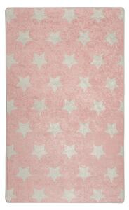 Ružový detský protišmykový koberec Chilam Stars, 140 x 190 cm