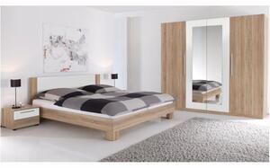 Manželská posteľ s nočnými stolíkmi (2 ks) Martina 180 - dub sonoma / biela