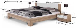 Manželská posteľ s nočnými stolíkmi (2 ks) Martina 180 - dub sonoma / biela