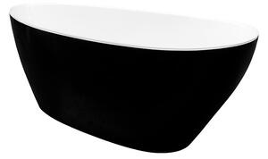 Besco Voľne stojaca vaňa z liateho mramoru Goya BW 140x62 (160x70, 170x72) BESCO-Typ výpuste: Click-Clack štandard, chróm, BESCO-Rozmery: 140,5x62,5, BESCO-Farba: Biela/čierna