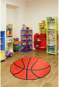 Oranžový detský protišmykový koberec Chilam Basketball, ø 140 cm