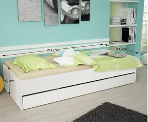 Jednolôžková posteľ s úložným priestorom Matiasi 90 - biela
