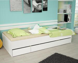Jednolôžková posteľ s úložným priestorom Matiasi 90 - biela
