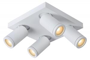 Lucide 09930/20/31 stropné bodové svietidlo 4x5W | LED GU10 | 4x320lm | 2200K / 3000K | IP44 - žiarovka je súčasťou balenia, biela, nastaviteľné, stmievateľné, CCT