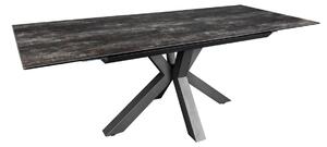 Dizajnový jedálenský stôl Zariah, 180-225 cm, láva