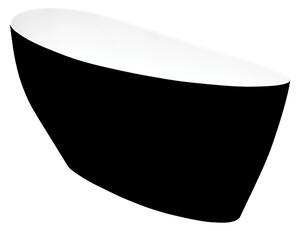 Besco Voľne stojaca vaňa z liateho mramoru Keya BW 165x70 BESCO-Typ výpuste: Click-Clack štandard, chróm, BESCO-Rozmery: 163,5x70,5, BESCO-Farba: Biela/čierna