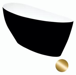 Besco Voľne stojaca vaňa z liateho mramoru Keya BW 165x70 BESCO-Typ výpuste: Click-Clack štandard, chróm, BESCO-Rozmery: 163,5x70,5, BESCO-Farba: Biela/čierna