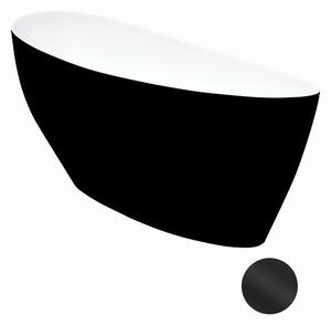 Besco Voľne stojaca vaňa z liateho mramoru Keya BW 165x70 BESCO-Typ výpuste: Click-Clack štandard, chróm, BESCO-Rozmery: 163,5x70,5, BESCO-Farba: Biela/čierna