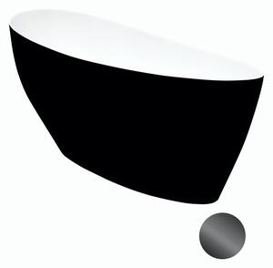 Besco Voľne stojaca vaňa z liateho mramoru Keya BW 165x70 BESCO-Typ výpuste: Click-Clack štandard, chróm, BESCO-Rozmery: 163,5x70,5, BESCO-Farba: Biela/čierna
