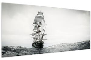 Obraz - Loď plávajúca po oceáne (120x50 cm)