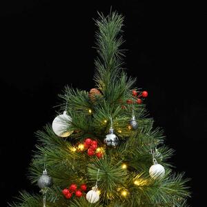Umelý výklopný vianočný stromček 150 LED a sada gúľ 150 cm