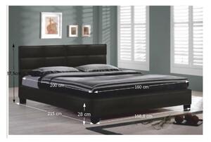 Čalúnená manželská posteľ s roštom Mikel 160 - čierna
