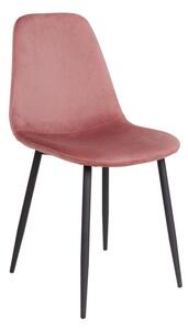 Dizajnová jedálenská stolička Myla, ružová, čierne nohy