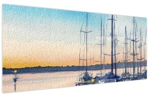 Obraz - Lodičky, aquarel (120x50 cm)