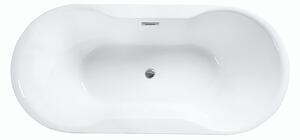 Besco Akrylátová voľne stojaca vaňa Navia Glam S 140x75 (150x80, 160x80) BESCO-Typ výpuste: Click-Clack s prepadom, chróm, BESCO-Rozmery: 140x75, BESCO-Farba: Biela/strieborná