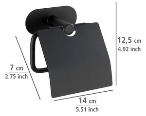 Čierny nástenný držiak na toaletný papier Wenko Orea