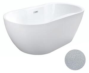 Besco Akrylátová voľne stojaca vaňa Navia Glam S 140x75 (150x80, 160x80) BESCO-Typ výpuste: Click-Clack s prepadom, chróm, BESCO-Rozmery: 140x75, BESCO-Farba: Biela/strieborná