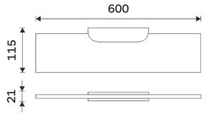 Nimco Polica, 60 cm NIKAU čierna - NKC 30091B-60-90