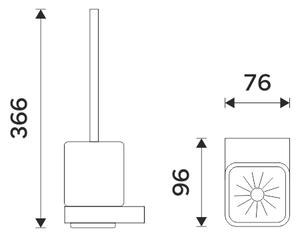 Nimco WC kefa NIKAU čierna - NKC 30094KN-90