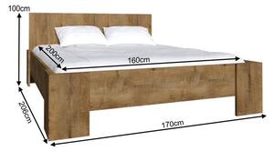 Manželská posteľ s roštom Montana L1 160 - dub lefkas tmavý