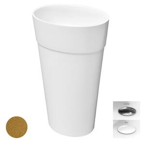 Besco Voľne stojace umývadlo z liateho mramoru Uniqa Glam Z UM VS 46,5x32,5x84 cm, sifón Click-Clack BESCO-Typ výpuste: Click-Clack, biela, BESCO-Rozmery: 46,5x32,5