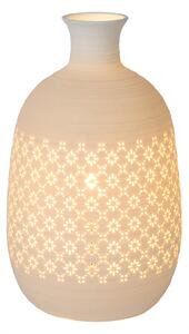 Lucide 13534/26/31 stolná lampička Tiesse 1x40W | E14 - biela, porcelán, vypínač na kábli