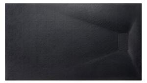 Besco Obdĺžniková sprchová vanička z SMC kompozitu VEXO BLACK R 100x80 (120x80, 120-180x90) BESCO-Rozmery: 100x80