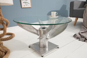 Dizajnový konferenčný stôl Propeller, 60 cm, strieborný