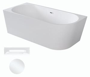 Besco Akrylátová voľne stojaca rohová vaňa Zoya 150x75 (170x80) biela