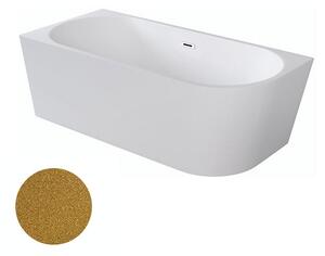 Besco Akrylátová voľne stojaca rohová vaňa Zoya Glam Z 150x75 (170x80) biela/zlatá BESCO-Typ výpuste: Click-Clack s prepadom, chróm, BESCO-Rozmery: 150x75, BESCO-Orientácia: Ľavá