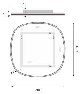 Nimco Oválne LED zrkadlo pr. 700 - ZP 27001R