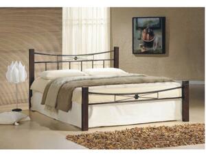 KONDELA Paula 160 manželská posteľ s roštom orech / čierna