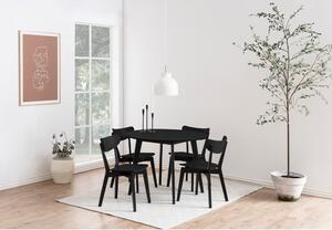 Čierny jedálenský stôl v dekore dubového dreva Actona Roxby, ø 105 cm