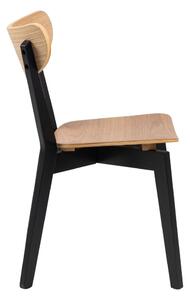 Čierna/v prírodnej farbe jedálenská stolička v dekore duba Roxby – Actona