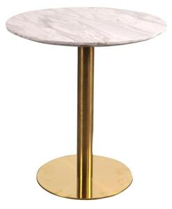 Okrúhly jedálenský stôl Kane 70 cm imitácia mramoru / mosadz