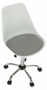 KONDELA Kancelárska stolička, biela/sivá, DARISA NEW