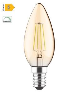 Diolamp LED Filament Candle žiarovka Amber C35 5W/230V/E14/2700K/620Lm/360°/Dim