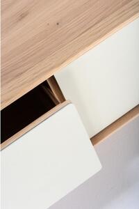 Biely TV stolík z dubového dreva Gazzda Fina, šírka 160 cm