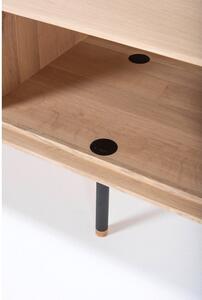 Čierny TV stolík z dubového dreva Gazzda Fina, šírka 160 cm