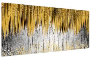 Obraz - Zlaté čiary (120x50 cm)