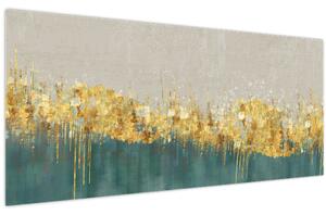 Obraz - Textúra so zlatým dekorom (120x50 cm)