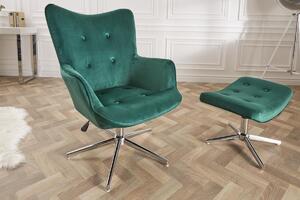 Dizajnová otočná stolička Joe - zelený zamat