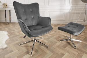 Dizajnová otočná stolička Joe - sivý zamat